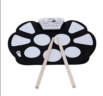 Elecsmart Portable Electronic Roll up Drum Pad Kit Silicon Foldable with Stick