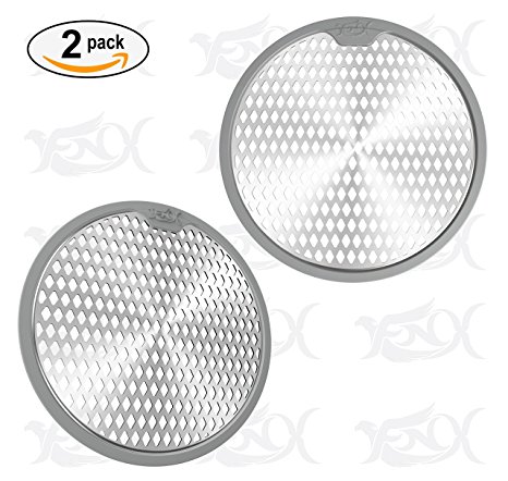 Drain Hair Catcher (2 pcs / pack) / Shower Drain Protector / Strainer / Stainless Steel No. 304 & Silicone Edge / by FNX Group Inc.