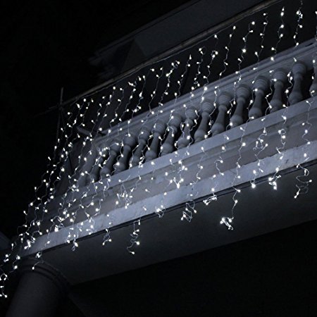 Fuloon 6 Meter x 3 Meter 600 LED Outdoor Party Fairy Wedding Curtain Light 8 Modes (White)