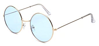 ALWAYSUV Round Small Flat Sunglasses Circle Vintage John Lennon Glasses