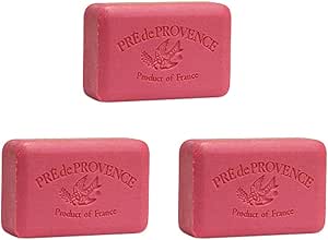 Three (3) 250 gram Bars Pre de Provence Shea Butter Enriched Soaps in Raspberry