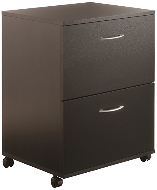 Essentials 2-Drawer Mobile Filing Cabinet 6093 from Nexera, Black