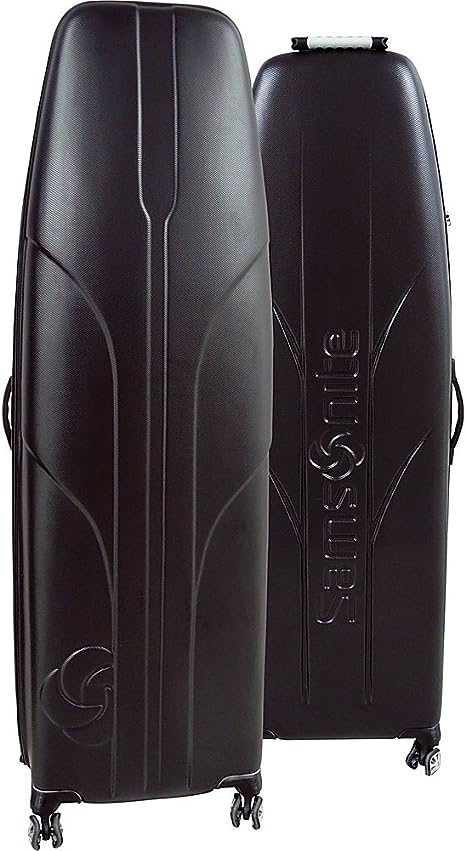 Samsonite Primo Deluxe Hard Side Golf Travel Bag with Shark Wheels and Polycarbon Shell, Silver