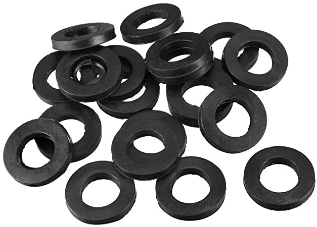 uxcell Rubber Flat Washers M10 20mm OD 10mm ID 3mm Thickness for Faucet Pipe Water Hose, Pack of 20