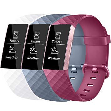 Vancle Replacement Strap Compatible for Fitbit Charge 3 Straps, Sport Accessory Wrist Straps for Fitbit Charge 3