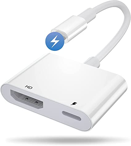 [Apple MFi Certified] Lightning to HDMI Adapter,for iPad iPhone to HDMI Adapter 1080P with Lightning Charging Port Compatible for iPhone