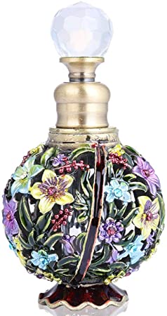 YUFENG Restoring Ancient Ways Hollow-Out Rattan Flower Perfume Bottles Empty Refillable (Flower 1)