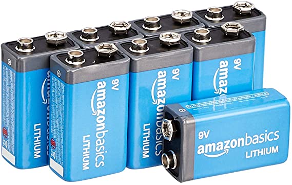 AmazonBasics 9 Volt Lithium Batteries - 8-Pack