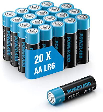 Poweradd AA Alkaline Batteries, All-Purpose Batteries for Household and Business - 20 Count