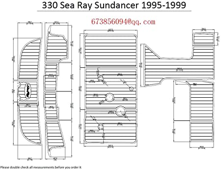ZY 1995-1999 Sea Ray Sundancer 330 Boat Swim Platform & Cockpit EVA Teak Decking Pad