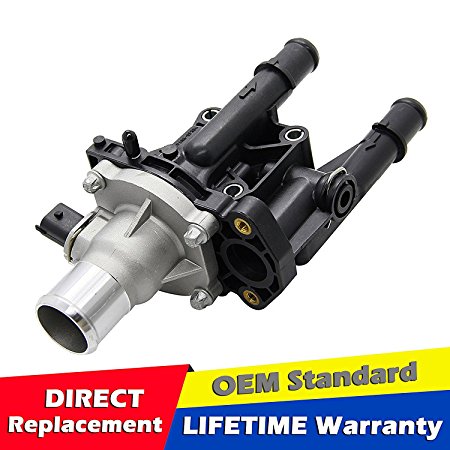 Engine Coolant Thermostat Housing with Sensor Gasket for 2011-2015 Chevrolet Cruze 2012-2015 Chevy Sonic 2013-2015 Chevrolet Trax Tracker Replaces # 25192228