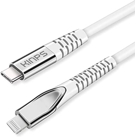 KINPS Apple MFI Certified (6ft/2m) USB C to Lightning Fast Charging Cable Compatible with iPhone 11/11Pro/11 Pro Max/X/XS/XR/XS MAX, Supports Power Delivery(for Use with Type C Charge), White