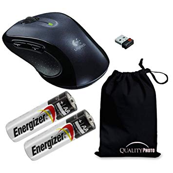Logitech M510 Wireless Mouse with A Ultra Soft Travelers Pouch, Bundle Includes M510 Wireless Mouse   2 Energizer AA Batteries   Quality Photo Travel Pouch.