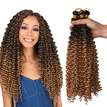 Passion twist crochet hair water wave 5 Pack Synthetic Natural Braids for women Water wave crochet braids (20inch, T27)