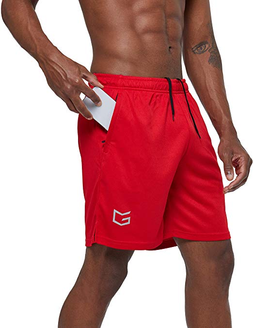 G Gradual Men's 7" Workout Running Shorts Quick Dry Lightweight Gym Shorts with Zip Pockets