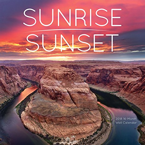 Avalon 2018 Sunrise/Sunset Wall Calendar, 16 Month Calendar, 12 x 12 inches (82378)