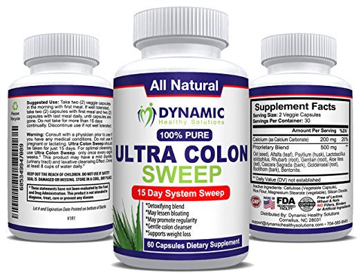 Natural Constipation Relief - Colon Detox and Cleanser - 15 Day Formula - 60 Vegetarian Capsules