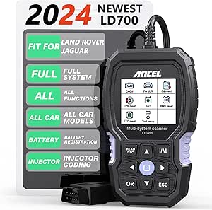 ANCEL LD700 All Systems Diagnostic Scan Tool fit for Land Rover Jaguar, Full Functions OBD2 Scanner with Car Battery Registration, Oil Reset, Check Engine, ABS, Airbag, OBDII Code Reader fit for JLR