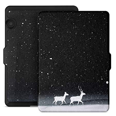 Ayotu Colorful Case for Kindle Voyage E-reader Auto Wake and Sleep Smart Protective Cover, For Kindle Voyage 2014 Case Cover Painting Series KV-09 The Amusing Deer