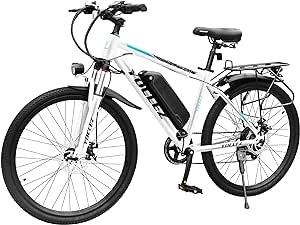 26" Electric Bikes for Adults. 2602 E-Bikes 250W High-Speed Brushless Motor. Electric Bicycle Built-in 36V-8AH Removable Li-Ion Battery, Shimano 7 Speed, G51 LCD Display, Dual Disc Brake