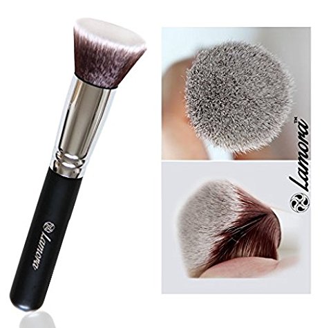 Foundation Brush Flat Top Kabuki - Perfect For Blending Liquid Makeup, Cream or Flawless Powder Cosmetics - Buffing, Stippling, Concealer - Premium Quality Synthetic Dense Bristles