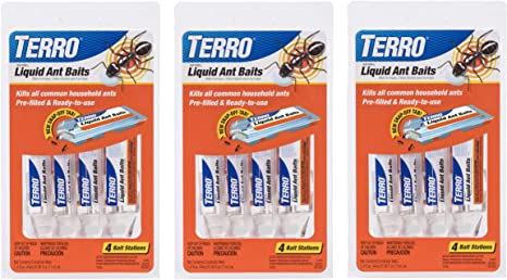 Terro 324 Liquid Ant Baits, 0.36 oz, 3 Pack (12 Stations)
