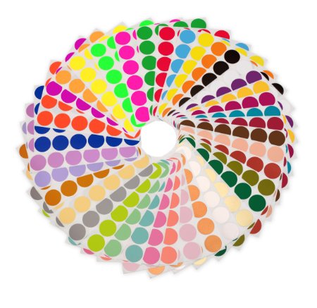 Chromalabel "38 Collection" - 38 Assorted Colors of 3/4" Sheeted Color Coding Sticker Dots (912 Labels)
