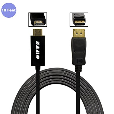 ZAMO Gold Plated DisplayPort to HDMI Cable (10 Feet)