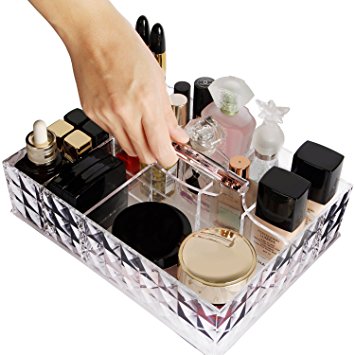 Lifewit Makeup Organizer Premium Quality Acrylic Cosmetic Storage Lipstick Case Palette Holder Large Capacity With Handle