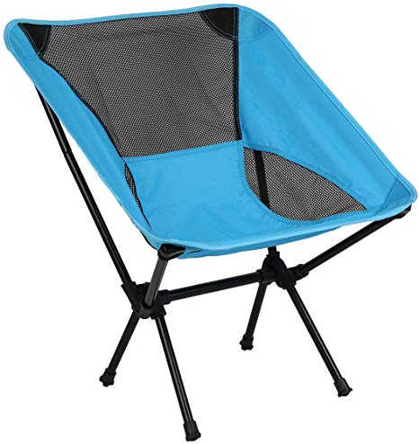 Bright starl Ultralight Folding Camping Backpack Chair Stool, Compact Lightweight and Portable Folding Chair with 300 lbs Capacity (Blue)
