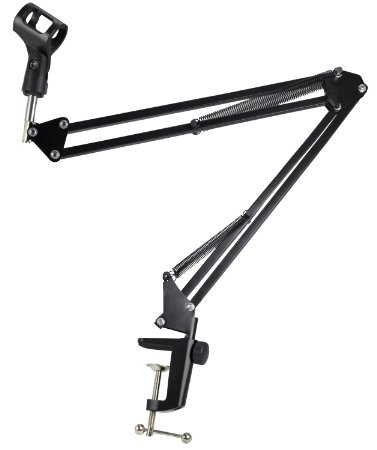 Yaheetech Black Microphone Suspension Boom Studio Broadcast Scissor Arm Stand Holder