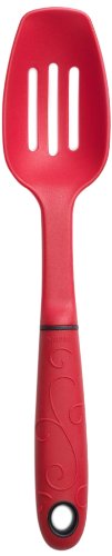 Norpro 1696 Grip-EZ 9.25-Inch Slotted Spoon, Mini, Red