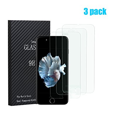 Fedirect 3-packs iPhone 7 Screen Protector, Tempered Glass Screen Protector