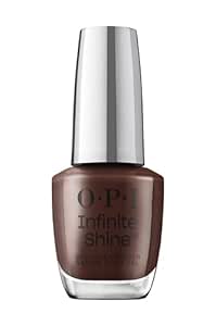 OPI Infinite Shine Long-Wear Dark Crème Finish Opaque Brown Nail Polish, Up to 11 days of wear & Gel-Like Shine, Not Afraid of the Dark, 0.5 fl oz