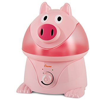 Crane USA Humidifiers - Pig Adorable Ultrasonic Cool Mist Humidifier - 1 Gallon Adjustable Mist Output, Automatic Shut-off, Whisper-Quiet Operation for Home Bedroom Office Kids & Baby Nursery
