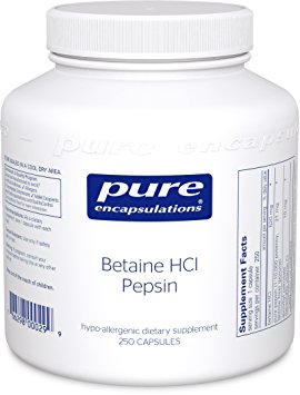 Pure Encapsulations - Betaine HCL/Pepsin - Hypoallergenic Dietary Supplement to Support a Healthy Digestive Tract* - 250 Capsules