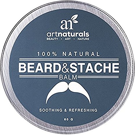 Art Naturals Beard & Mustache Balm / Oil / Wax / Leave In Conditioner 2.0 oz - 100% Natural Conditioning that Soothes Itching - Thickens, Strengthens, Softens, Tames & Styles Facial Hair Growth