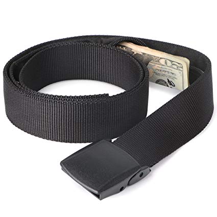 Travel Security Money Belt with Hidden Money Pocket Nylon Belt