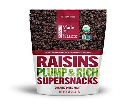 Made in Nature, Organic Raisins, Dried and Unsulfured, 9 oz