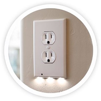 SnapPower Guidelight - Outlet Coverplate with LED Night Lights Duplex White