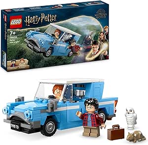 LEGO Harry Potter Fliegender Ford Anglia, baubares Spielzeug-Auto für Kinder, Geschenk für Jungs, Mädchen und alle Fans ab 7 Jahren, Set mit 2 Mini-Figuren inkl. Ron Weasley für Rollenspiele 76424