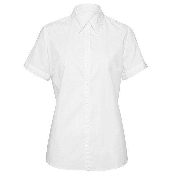 MShing Womens Basic Simple Short Sleeve Button Down Blouse Shirts Tops