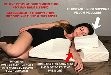 Medical Shoulder Pillow - Benifits Side Sleeping, Acid Reflux, Shoulder Injuries or surgeries, and snoring