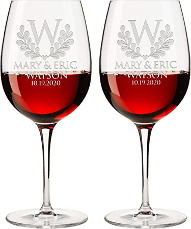 Personalized Set of 2 Wine Glass (DESIGN-5, WINE GLASS)