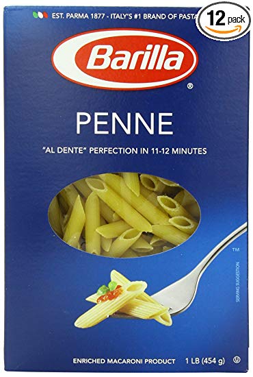 Barilla Pasta, Penne, 16 Ounce (Pack of 12)