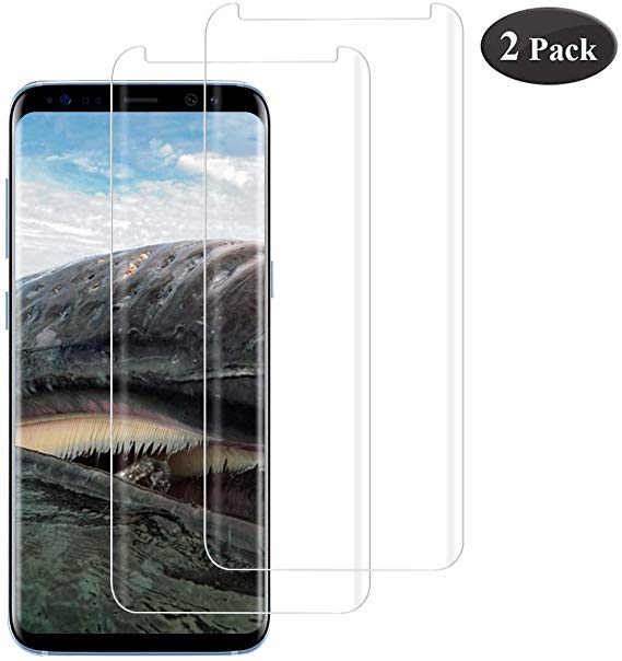 VHS Galaxy S9 Plus Screen Protector, [2 Pack] Tempered Glass Screen Protector [Case Friendly] 9H Hardness,Anti-scratch,Bubble-Free Screen Protector Film for Samsung Galaxy S9 Plus-Transparent