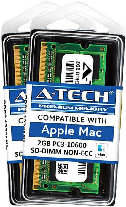 A-Tech for Apple 4GB Kit 2X 2GB PC3-10600 Mac Mini iMac MacBook Pro Mid 2010 Late 2011 A1286 MD311LL/A A1297 MC511LL/A A1312 MC309LL/A A1311 MC812LL/A MC813LL/A MC814LL/A MC815LL/A A1347 Memory RAM