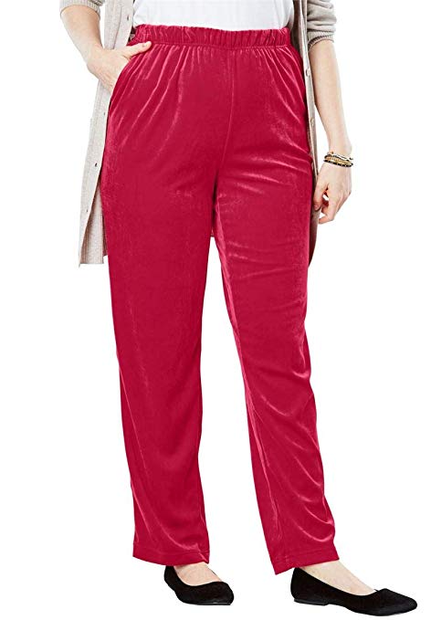 Woman Within Plus Size Petite Velour Pant