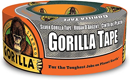 Gorilla Duct Tape, 1.88 in. x 12 yd, Silver, 1 - Pack