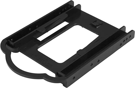 StarTech.com 2.5" HDD / SDD Mounting Bracket for 3.5" Drive Bay - Tool-less Installation - 2.5 Inch SSD HDD Adapter Bracket (BRACKET125PT), Black